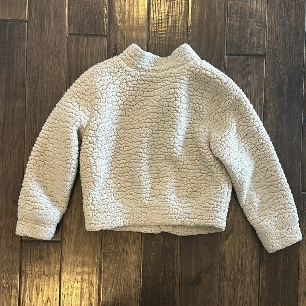 Old Navy Kids Cream Shearling Bomber Jacket Size 4T